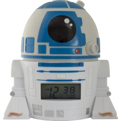 Star Wars 2021401 The Last Jedi R2D2 Kids Night Light Alarm Clock with Characterised Sound | blue/white| plastic | 5.5 inches tall | LCD display | boy girl | official