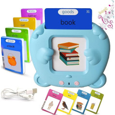 German Talking Flash Cards, Educational Games 2 3 4 5 6 7 Years, Toy for Children, Educational Toy with Cards, 112 Sheets of 224 Words, Montessori Toy Birthday Girls Boys (DD-YZ001F)