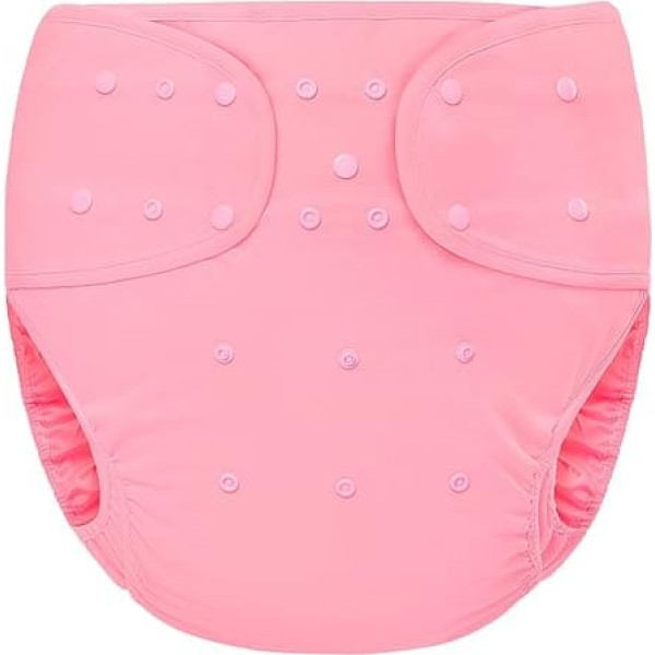 LittleForBig Washable Adjustable Reusable Waterproof Primary Comfort Cloth Nappy Cover for Adults One Size Pink