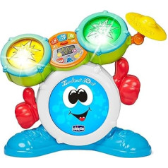 Chicco 00009820100000 Mi First Drum Kit Light and Sounds, 3 Play Modes, Battery Musical Instrument for Children, Multicoloured, Large