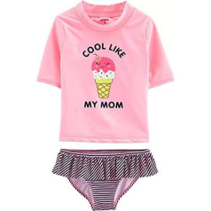 Carter's Baby Girls Swimsuit Rashguard Set (Floral), pink