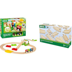 BRIO World 33727 My First Train Game Set - Train with Carriage, Rails & Suspension Bridge for Toddlers, Beginners Set Recommended from 18 Months & Train 33402 - Medium Rail Assortment
