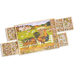 Buffalo Games Wooden Puzzle Table, 1000 Pieces, Puzzle Accessories, Storage Drawers with Dividers for Pieces