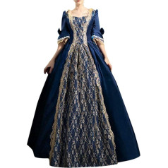 Medieval Renaissance Costume for Women Vintage Long Halloween Dresses Evening Dress Elegant Gothic Dress Princess Clothing Baroque Rococo Costume Carnival Party Dress Cosplay Carnival