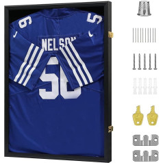 VERANI Jersey Frame Display Case - Football Jersey Shadow Box - Jersey Display Frame with 98% UV Protection, Acrylic and Metal Hanger for Baseball, Basketball, Soccer, Hockey, Sports Shirt and