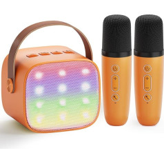 Karaoke Maschine Kinder mit 2 Mikrofonen: [Premiumversion] Mini Karaoke Maschine, Geschenk für Mädchen 3-12 Jahre, Karaoke Set Kinder,Tragbar Musikbox Spielzeug für Geburtstagsgeschenk Familie Party