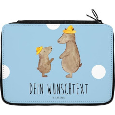 Mr. & Mrs. Panda Personalisierte Federmappe Bären mit Hut - Personalisierte Geschenke, Personalisierte Stiftetasche, Mama, Kind, Schüler, Schülerin,