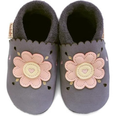 Baby Shoes with Soft Sole - Baby Shoes for Girls - IVN Certified Natural Leather Newborn First Walking Shoes for Toddlers, Crawling Shoes, Barefoot Slippers