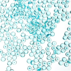 PATIKIL 1.1 lb Flat Glass Marbles, 7 mm (0.28 Inches) Mini Acrylic Gemstones for Vase Fillers, Glass Beads for Fish Tank Table Scattering, Home Decoration, DIY Crafts, Blue