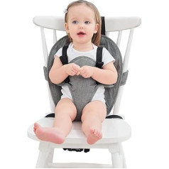 Hochstuhl-Geschirr Sitz für Reisen, tragbares Baby-Sicherheitsgeschirr, Stuhlzubehör, waschbarer Reisegeschirrsitz mit verstellbaren Gurten, Schultergurt für Säuglingsfütterung/Kleinkind – Baby-Reise