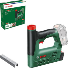 Bosch Home and Garden Bosch Universal Stapler 18V-14 Cordless Stapler (Stapling in Soft and Hardwood; for Staples and Nails; Quick Fire Mode; 18 Volt System; with 1000 Fine Wire Staples; Battery Not