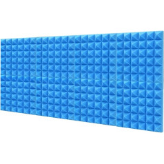 Acoustic Foams, 8 Pieces 300 x 300 x 50 mm Studio Soundproof Acoustic Plate Acoustic Foam Sound Insulation Foam Tile Wedge Acoustic Insulator (Colour: Blue, Thickness: 300 x 300 x 50 mm)