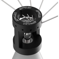 3mirrors Aluminum Tungsten Electrode Sharpener Grinding Head TIG Welding Tool with Separating Slot, Multi Angle & Offsets, 5 x 25mm Double Diamond Wheels, 1 x Connecting Rod