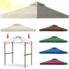 Wulide Replacement Roof Gazebo 3 x 3 Waterproof Stable Winterproof Storm Proof with Chimney Flue Oxford Fabric for Outsunny Metal Gazebo Wooden Gazebo