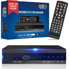 FIYAPOO DVB HD HDMI, HD TV Receiver, TDT DVB-T2 H265 HEVC FTA, PVR, USB, HDMI, MPEG-2/4, Digital SCART TV Receiver, Full HD 1080p Terrestrial Digital TV Tuner, Compatible with Android (2024 New)