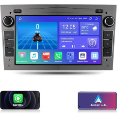 Ossuret Android 12 Car Radio for Opel Antara/Astra H/Combo/Vectra C, 8 Core 7 Inch QLED Touchscreen GPS Navigation with Carplay Weather Bluetooth DSP SWC (Grey)
