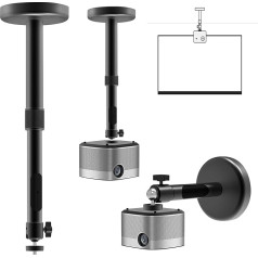SUNOYA Projector Mount, 2-in-1 Projector Ceiling Mount, Projector Wall Mount, 360° Swivelling Projector Mount Ceiling Mount with Cable Guide, up to 5 kg, Distance from Ceiling 20-40 cm