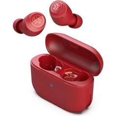 JLab Go Air Pop+ In-Ear Headphones Wireless Bluetooth, True Wireless Headphones, 35+ Hours Headphones, Wireless Earbuds, Earbuds with Microphone, USB-C Charging Box, Multipoint, EQ3 Sound, Rose Red