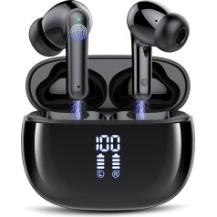 Wireless Bluetooth Headphones, Bluetooth 5.3 In-Ear Headphones with 4 ENC Microphones, 48 Hours Playtime, Deep Bass, IP7 Waterproof Wireless Earbuds with LED Display, USB-C