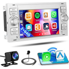 Inefala 2G + 64G for Ford Transit Fiesta Focus Galaxy Mondeo Fusion Kuga C-Max S-Max Car Radio Android 13 with Wireless Carplay Android Car Radio FM/RDS WiFi BT SWC Microphone + Reversing Camera - 7