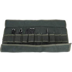 Fdit Professional Bonsai Tool Set, 7 Pieces Stainless Steel Scissors Cutter Wire Tongs for Tree Bud Root Cutting, Gardening Tools with Bag on Roll