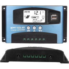 Charging Card Controller, MPPT 40/50/60/100A Solar Charging Card Controller Dual USB LCD Display 12V 24V (50A)