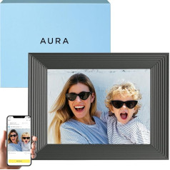 Aura Mason Smart Digital Photo Frame, 9 Inch HD WiFi Cloud Digital Photo Frame, Free Unlimited Storage, Send Photos from Anywhere - Graphite