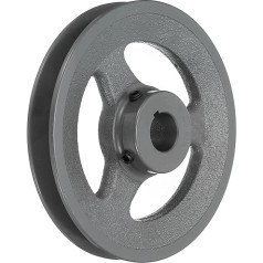 sourcing map BK60-5/8 Keilriemenscheibe 5/8 Zoll Bohrung 14 cm OD Einzelrillen-Webscheibe auf Größe gebohrte Scheibe, Gusseisen, Riemenabschnitt für 3L oder B-Riemen