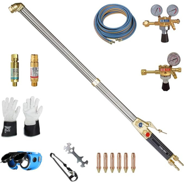 Welding Tool Brennschneidgarnitur Propan/Sauerstoff with Rhöna X511 855 mm 15 m Scapp Welding Gloves, Scapp Twin AUTOGEN Hose, etc.