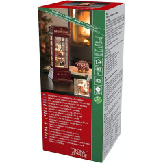 Konstsmide 4363-550 LED Telephone Booth with Santa Claus Water Filled 5 Hour Timer Warm White Diode Battery Operated Indoor