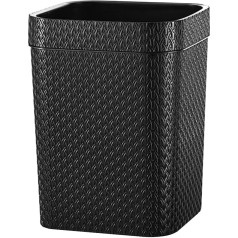 Besportble Small Plastic Rubbish Bin, Office Waste Bin, Waste Bin for Bathroom, Kitchen, Office, Children's Room, 1 Piece, Black