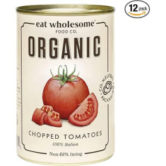 Eat Wholesome Tomatoes, Organic Peeled Tomatoes in Piece, 400 g (Pack of 12) | Organic Tomato Pieces, Chopped Tomatoes