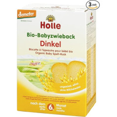 Holle Organic Baby Rusks Spelt Pack of 3 (3 x 200 g)