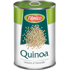 D'Amico Quinoa Lessata al Naturale Quinoa Natural Cooked Only 3 Ingredients Water, Quinoa, Salt 400 g Tub, Pack of 6