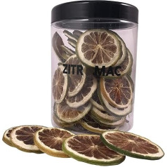 Dried Green Lemon for Cocktails. Dried Fruits without Sugar for Cocktails, Decoration, Confectionery, Christmas, Drinks 100% Natural Dried Slices without Additives 90g