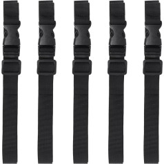 SWZHAI 5 Pieces Nylon Straps 2 x 39 Inch Quick Release Straps with Adjustable Buckle Black Nylon Straps Camping Backpacking Bicycle Packing Strap for Outdoor Activities Bundling (20mm x