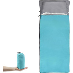 NewDoar Sleeping Bag Liner, 215 x 85 cm, Portable Lightweight Travel Sheet with Pillow Slot, Ultralight Soft Camping Sleeping Bag Insert, Pongee Fabric for Camping, Hiking, Backpacking, Hotels,
