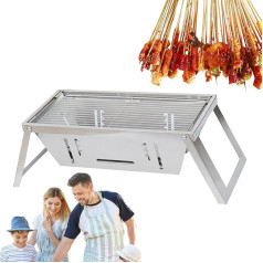 Barbecue Grill Stove - Folding Barbecue Grill, Foldable Charcoal Grill | Outdoor Grill Stove, Camping Grill Foldable BBQ Stove, Stainless Steel Thick Grill Grill Foldable BBQ Grill for Picnic