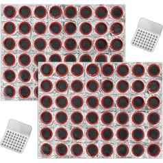 Mozeat Lens 96-teiliges Reparaturset für Fahrradreifen, klebstofffreie Schlauch-Patch-Kits, Fahrradschlauch-Pannen-Flicken-Set mit 2 Metallraspeln für Motorrad, BMX, Radfahren, MTB, Rennrad,