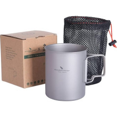 iBasingo Titanium Mug Camping Pot Coffee Cup Tea Cup with Lid & Foldable Handle 200ml/300ml/420ml/450ml/500ml/600ml/750ml Lightweight Cookware Outdoor Indoor Picnic Office Daily Drinkware