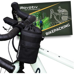 Rovativ® Bikepacking Snack Pack [1.4 Litres] Food-Pouch Handlebar Bag with Extra Outer Compartment for Gravel Bike, Road Bike and MTB