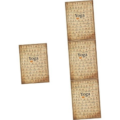 Parliky Set of 4 Yoga Posters Yoga Cushion Meditation Cushion Yoga Pictures Yoga Wall Decoration Yoga Pose Chart Yoga Poster Door Designed Picture Decoration Yoga Posture Wall Decoration Canvas