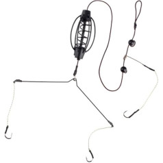 Fishing Accessories 2 Pieces Bait Carp Fishing Feeder Fishing Bait Cages Hook Rig Set Hollow Circuit Boards Inline Method Cage Feeder Tackle Fishing Tools Fishing Hooks