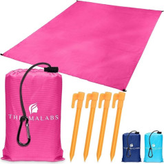 Pinke Stranddecke in Taschenformat, wasserdichte Picknickmatte für den Park, großes sandloses Strandlaken: nimmt keinen Platz ein! Decke für Rucksackreise, Picknick, Outdoor Sport, Festivals