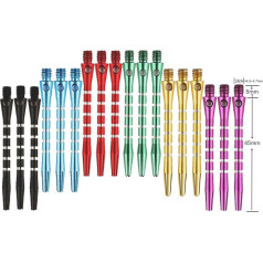 Dartpfeil-Schäfte von BIPY, Aluminium, Harrows 2BYA, bunt, Set mit 6 (18-teilig)