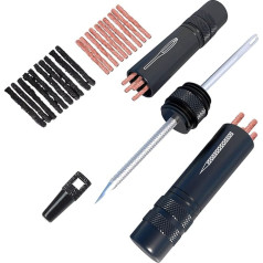 Aracey Tubeless Bike Tire Repair Kit - Fixiert Mountainbike und Rennrad Reifenpannen - Inklusive Reifen Reparatur Gabel Reibahle, 30 Speckstreifen Tubeless Bike Tire Repair Kit (Schwarz)
