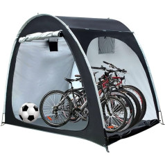 Large Bike Cover Storage Tent Portable Bike Motorcycle Tent Waterproof Portable Garden Storage Cover Heavy Duty Side Opening Camping Hiking (Black)