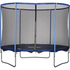 HOMCOM Trampoline with Safety Net Garden Trampoline for Indoor and Outdoor Use Fitness Trampoline for Children and Adults Steel Blue + Black