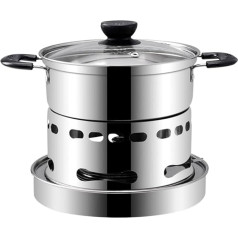Andoer Wood Stove Portable Camping Stove Outdoor Stainless Steel Alcohol Stove with Pot Portable Burner Rustproof Corrosion Protection for Camping, BBQ, Picnic, Outdoor Backpacking
