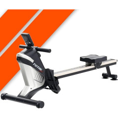 Bonplus BP Rowing machine, high quality, with transport wheels, with LED display, perfect for training at home, maximum weight 110 kg, fitness